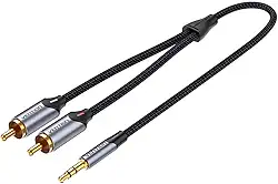 Cabo P2 Estereo Para Rca Blindado Audio Mesa Som 1m Vention
