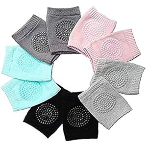 HoFire Baby Knee Pads, 5 Pairs Baby Crawling Anti-Slip Knee Pads,Unisex Baby Toddlers Elbow Kneepads Safety Protector Suitable for 0-36 Months