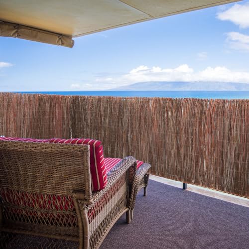UrFence Balkon Sichtschutz Weide 80x300 cm - Gartenzaun Weidenzaun - Balkonverkleidung Wetterfest - Sichtschutzmatte Holz - Sonnenschutz Sichtschutzzaun Garten Terrasse Weidenmatte Rollzaun Holzzaun