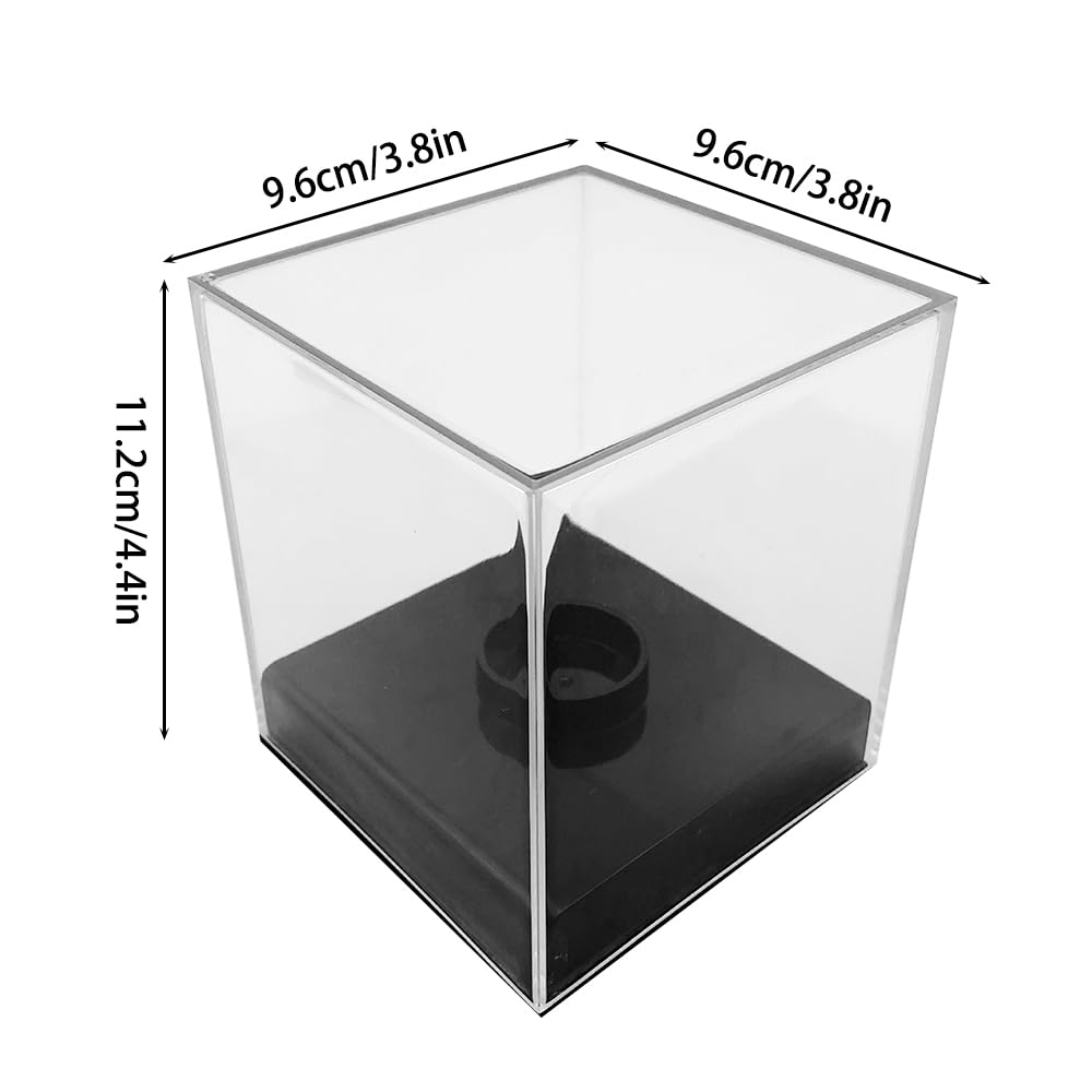 Vitrine Acrylique TA-VIGOR 15x10x15 Cm - Boîte Transparente Avec Socle Noir, Anti-poussière Pour Figurines Et Collections
