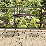 TOYOCC Home Furniture - Mesa plegable para jardín, color marrón, 55 x 54 x 71 cm, ratán sintético
