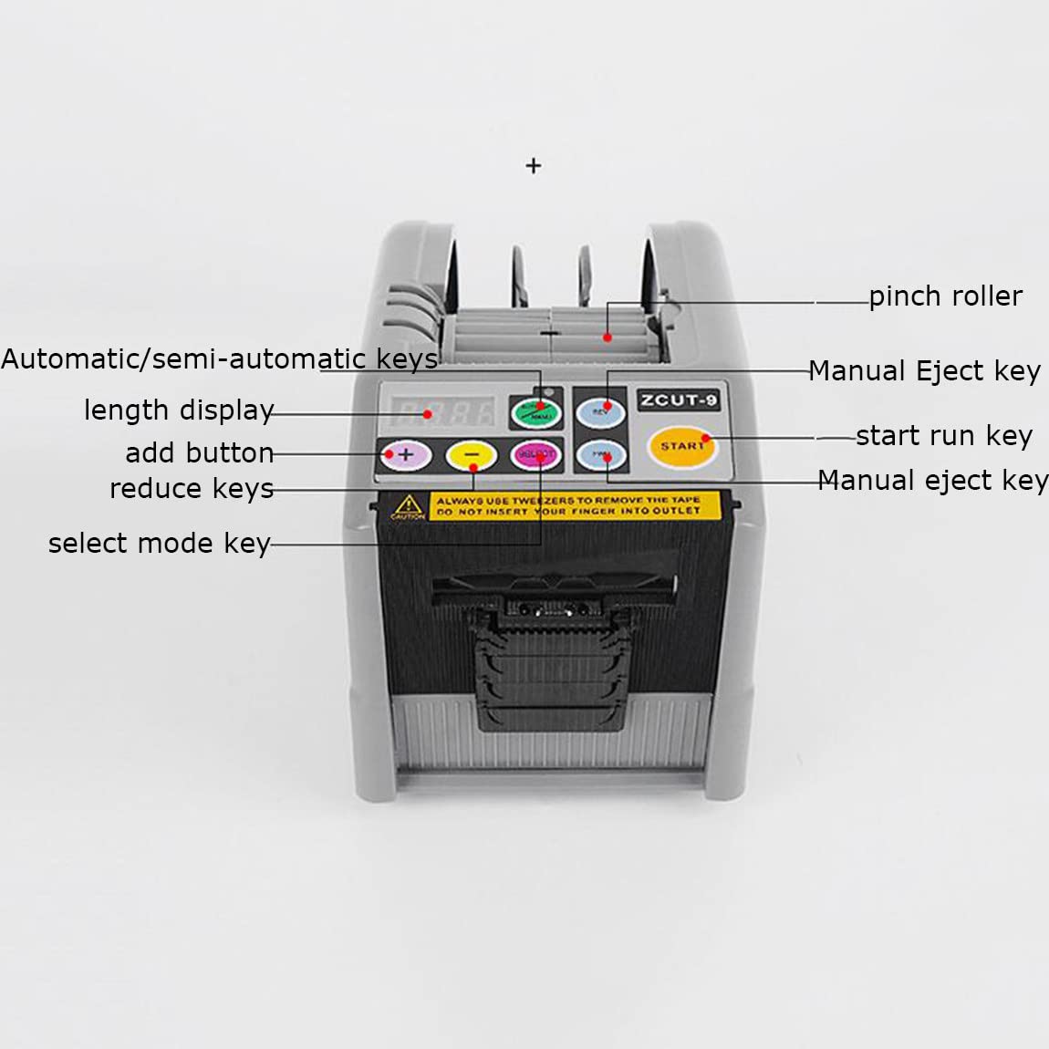 Dispensador de cinta eléctrica Modo dual automático/manualMáquina cortadora de pegamento de doble cara para cinta de acetato Película protectora Pegamento de alta temperatura Adhesivo de doble cara,