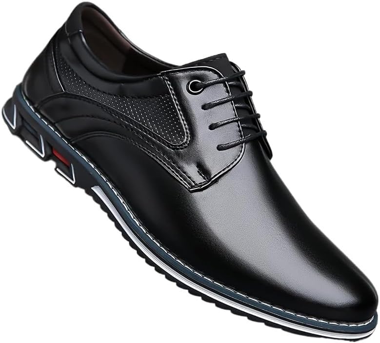 Men's PU Dress Shoes,Oxford Derby Orthopedic Leather Shoes Wear-Resistant,Casual,Non Slip for Office and Daily