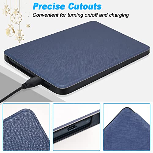 Image of DMLuna Case for Kobo Clara / Clara 2E 6 inch - Ultra Slim Lightweight Folio Premium PU Leather Protective Cover with Auto Sleep /Wake Function, Navy Blue