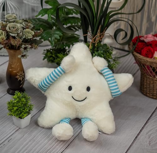 Image of Cionum Soft Plush Toy for Kids - Cute Stuffed Animal Soft Toy - Soft Cuddly Toy for Baby Boys & Girls, Return Gift -Cream-Star Pillow
