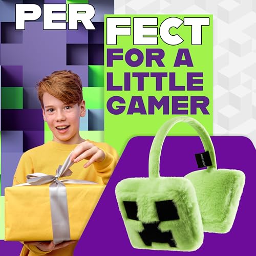 Minecraft Ear Muffs Kids - Creeper Winter Accessories Warm Cosy Earmuffs for School Travel Days Out - Gifts for Gamers2