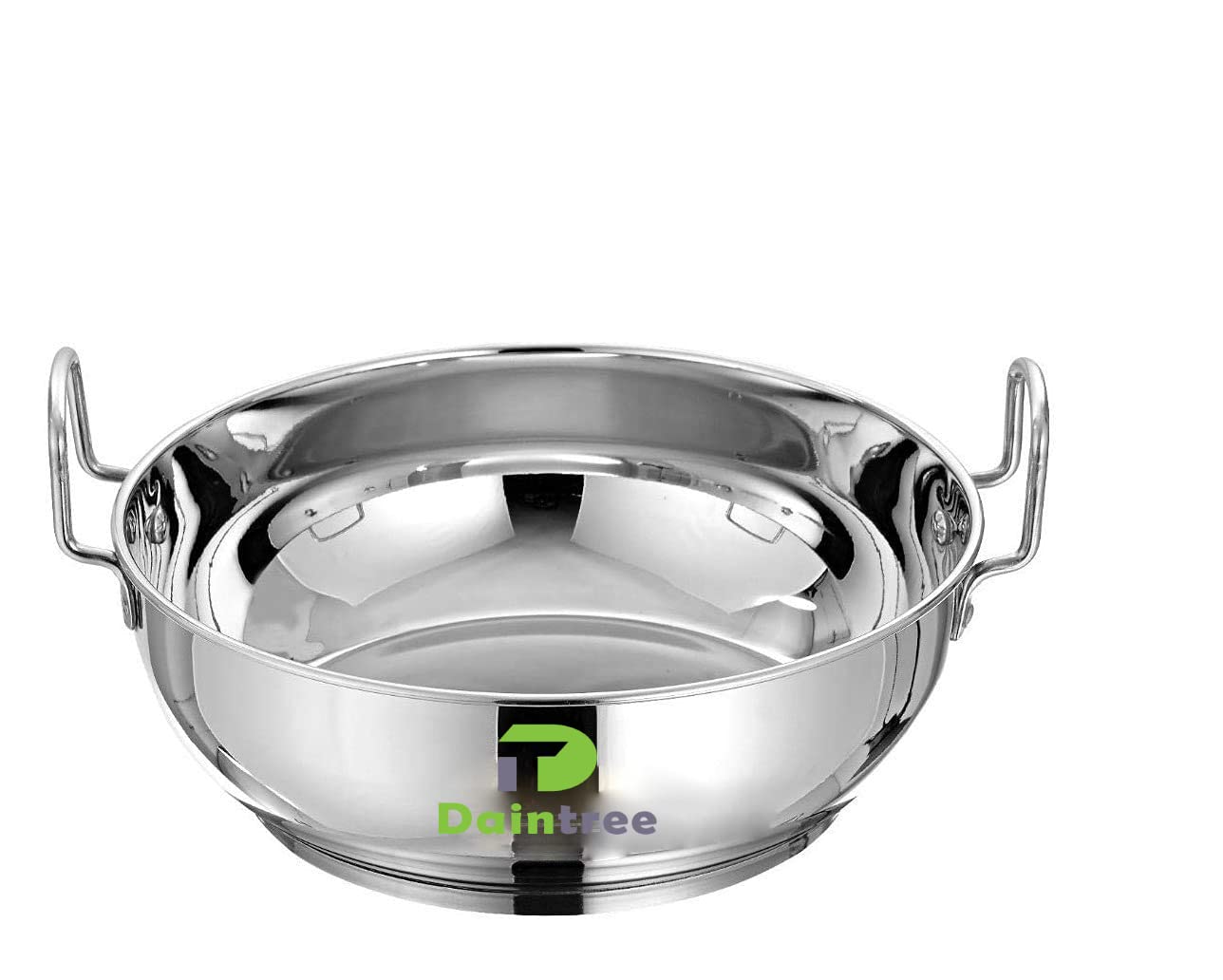 Buy DAINTREE Stainless Steel Heavy Base Flat Bottom Kadai for Kitchen
