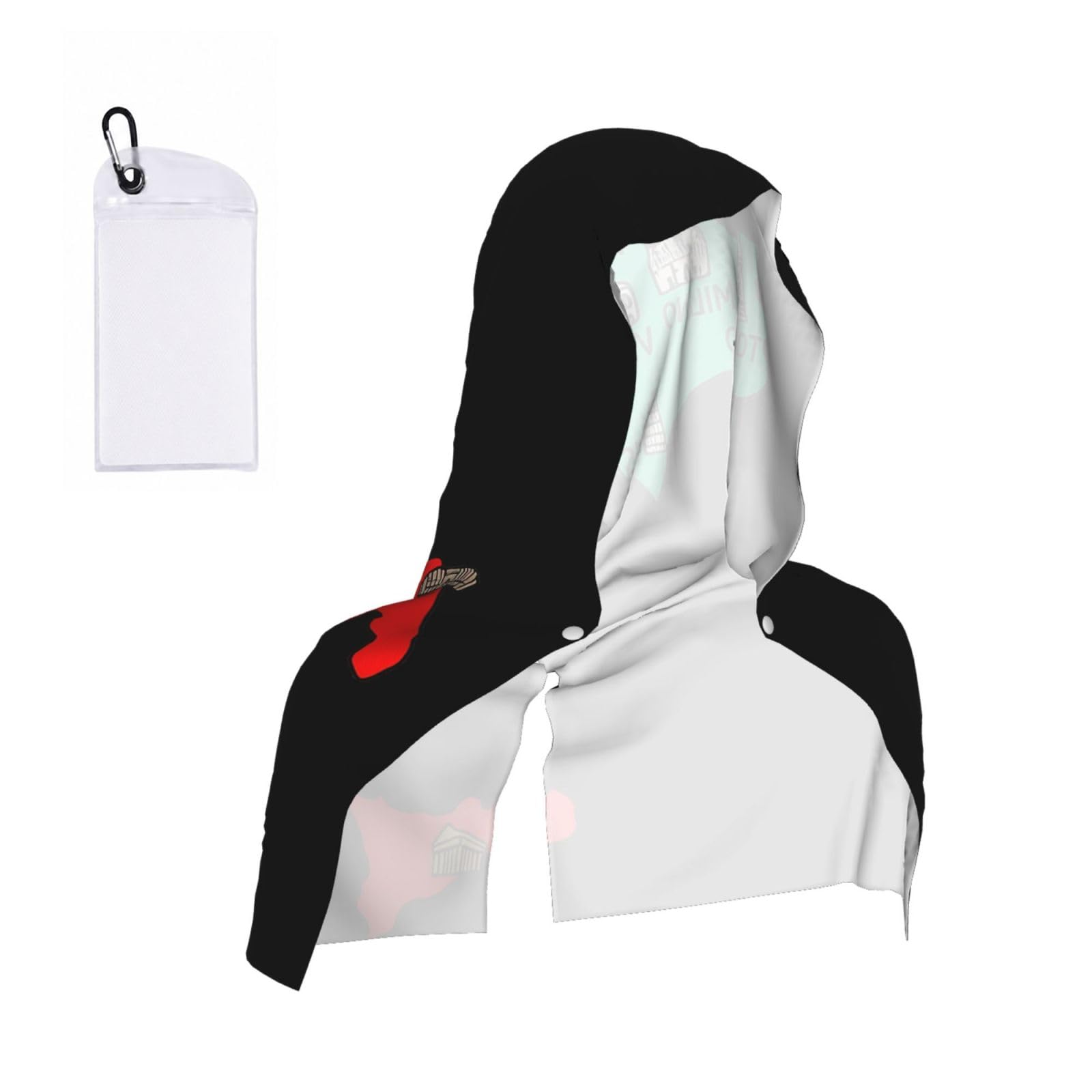 DUWAA Italy Map Cities Marked Print Cooling Hooded Sports Towel, 30×60cm Quick Drying Summer Cool Head Wrap For Neck And Face