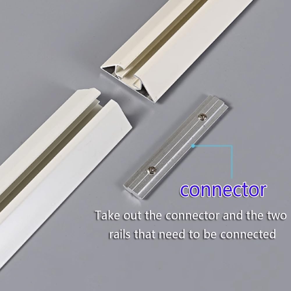 Support de tringle à rideau auto-adhésif en alliage d'aluminium sans perçage pour vestiaires, coins de douche, bureaux - Blanc - 230 cm de long
