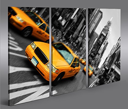 islandburner Quadro Moderno Yellow Cabs NYC Taxi New York Stampa su Tela - Quadro x poltrone Salotto Cucina mobili Ufficio casa - Fotografica Formato XXL Quadri