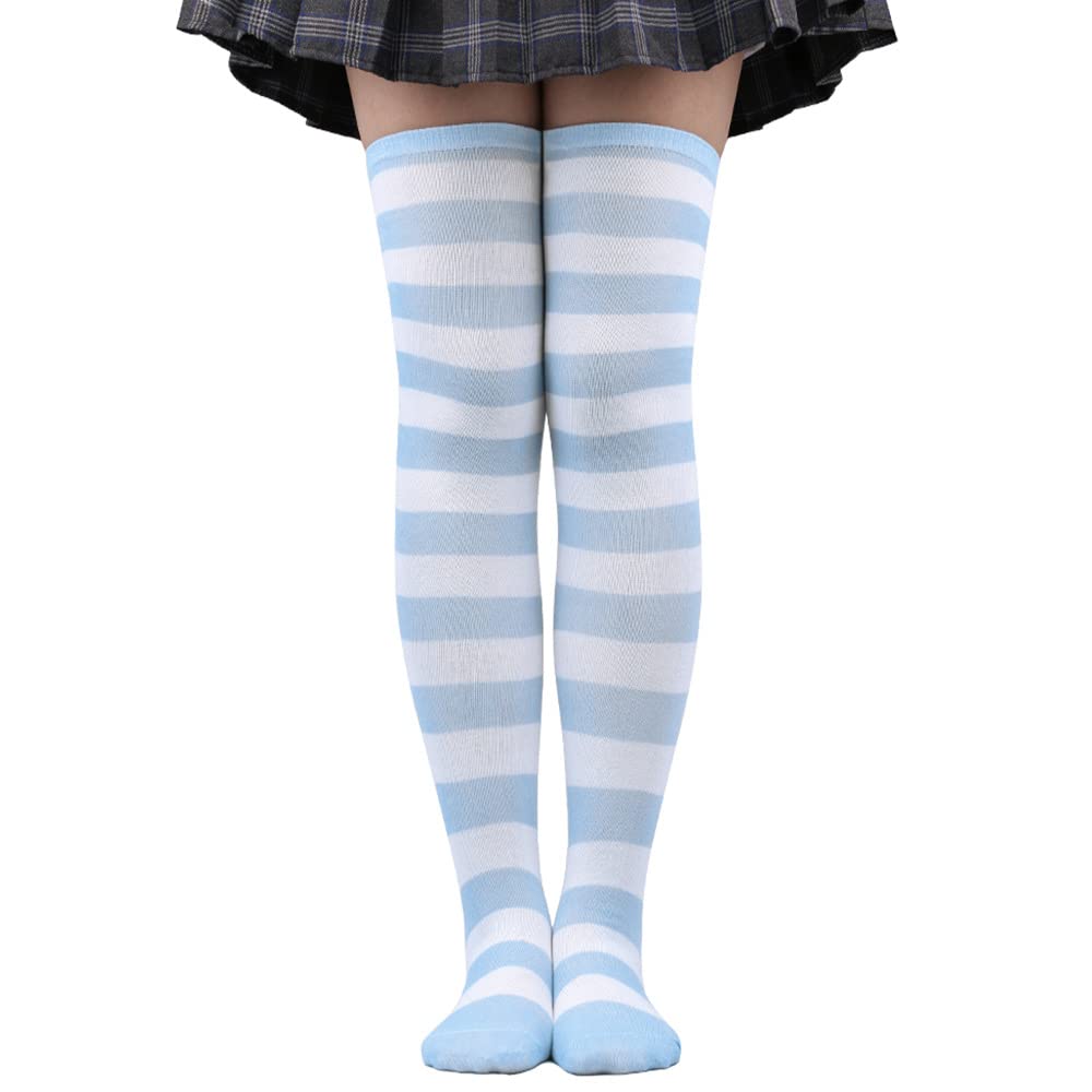 neska moda Women & Girls 1 Pair Striped Cotton Thigh-High Stockings cum Knee High/Over the Knee Socks -STK214-picture-23