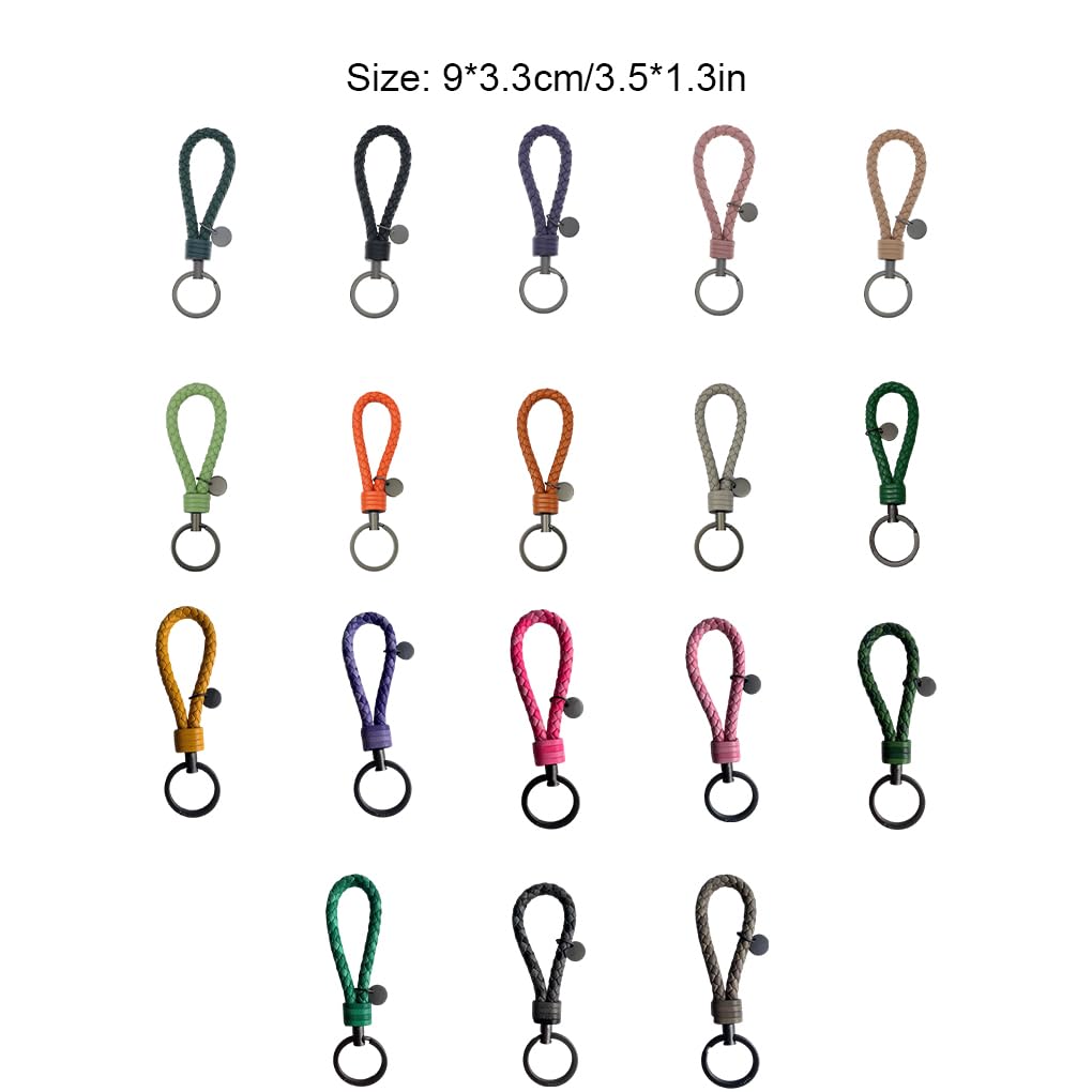 Llavero de cuerda tejida trenzada, bonito y resistente al desgaste, colgante duradero, llavero de coche, soporte de metal para verde, 3,3 x 9 cm