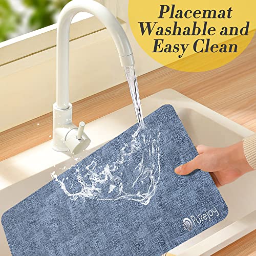 Purejoy Placemats and Coaster Sets 6, Christmas Table Mats PU Leather, Heat-Resistant Washable and Non-Slip 43 * 30 cm - Image 2