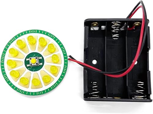 Kit de práctica de soldadura, kit de proyecto electrónico, placa de circuito con estuche de batería para adultos principiantes, aprendizaje,