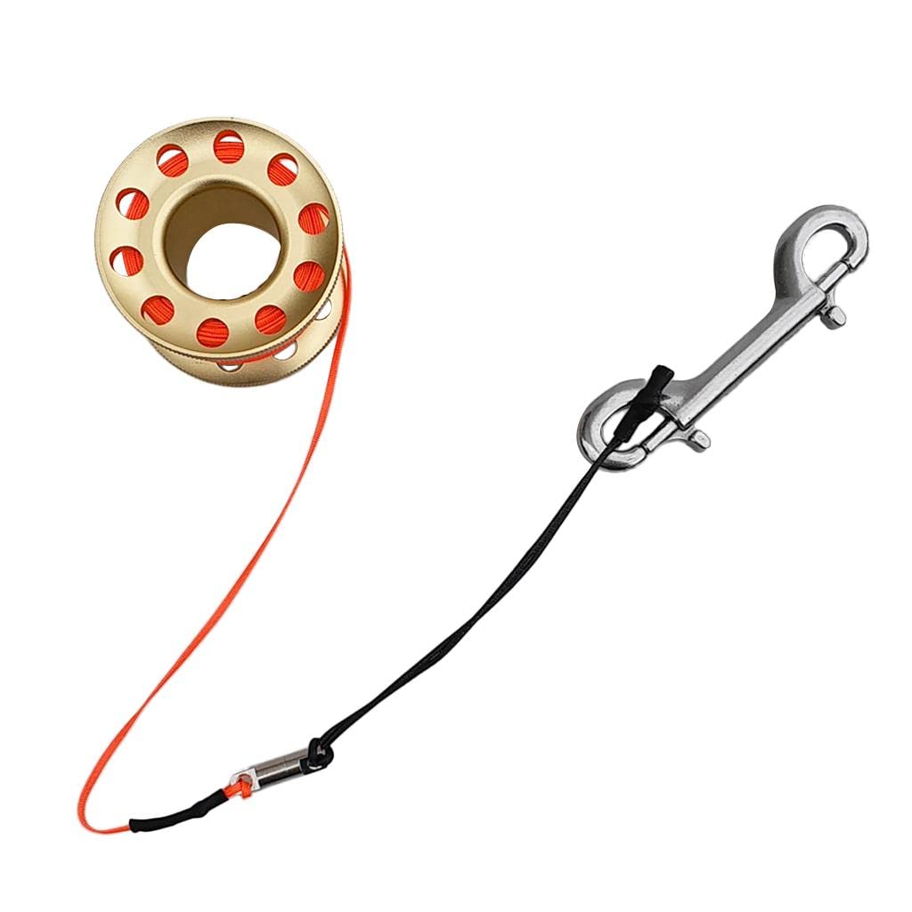 Scuba Buceo Señal Carrete de Acero Y Aluminio Tubo Inflable Seguro con Línea Robusta Clip de Liberación Rápida Función de Contr