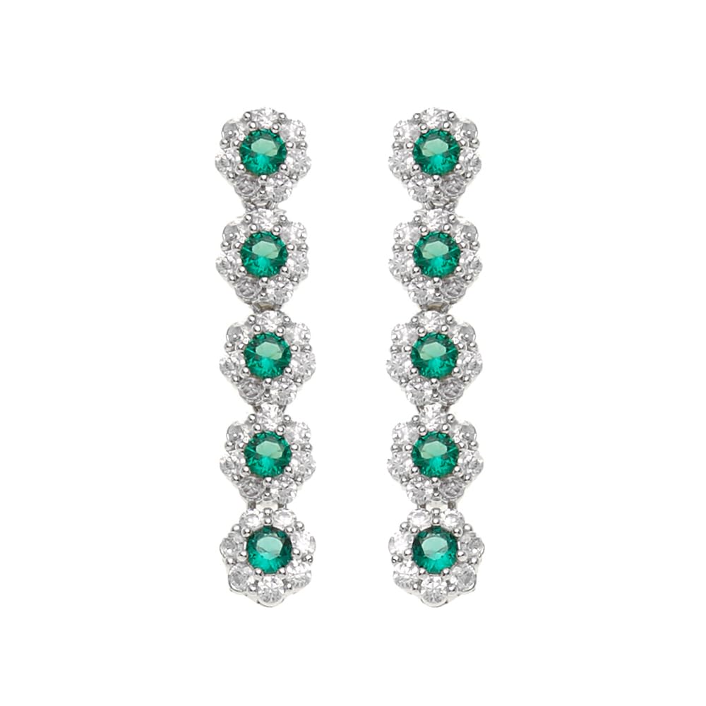 Ottaviani bijoux Orecchini da donna in ottone rodiato con cubic zirconia cm 3,5