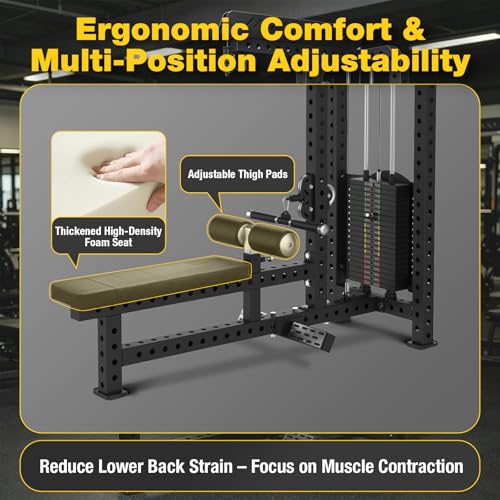 Image of Commercial-Grade Strength Exercise Equipment with 220lb Weight Stack, 3 inchx3 inch 12-Gauge Steel Tubing for Home & Gym, Multi-Function Trainer Machine for Strength Training & Body Building