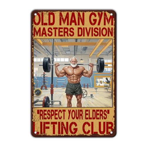 KIYOYO Palestra Poster Vecchio Palestra Metallo Metallo Segnale Sollevamento Pesi Insegne Casa Palestra Uomo Metallo Palestra Bar Pub Cartello Poster Garage Bar Ristorante Cucina Cafe Bar Pub 20x30