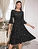 Women's Cocktail Dresses with 3/4 Sleeve Sparkle G... #1