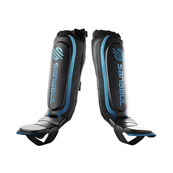 Sanabul-Essential-Hybrid-Kickboxing-MMA-Shin-Guards Sanabul Essential Sleeve Kickboxing Shin Guards | MMA Shin Guards | Muay Thai Shin Guards | Hybrid Neoprene Design, Large/X-Large
