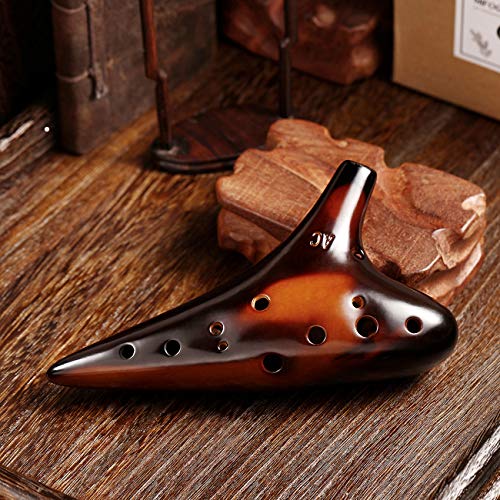 Mifoge BROWN Ocarina 12 Hole Tones Alto C thumb #1