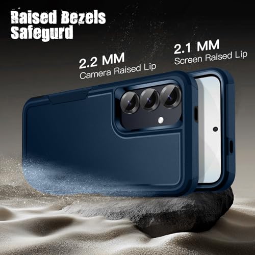 Image of KARWAN Shockproof Back Case Cover Compatible with Samsung Galaxy S23 FE, Heavy Duty Case with 360 Degree Camera Protection, Dual Layer Rugged Bumper Protection Cover with Matte Finish (Blue)