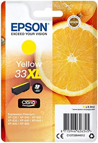 Epson 33 Cyan Oranges, Genuine, Claria Premium Ink, Standard Capacity