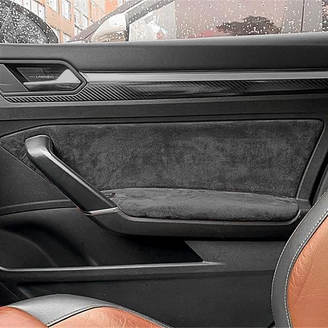 Tissu en microfibre autocollant daim noir revêtement extensible habitacle et cockpit