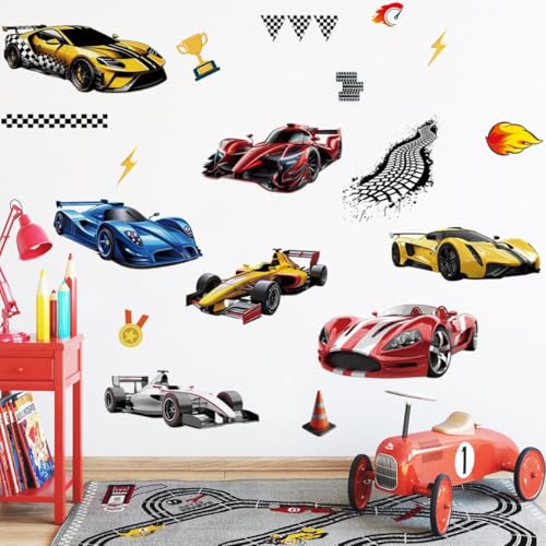 Vinilos decorativos coches de carreras para pared