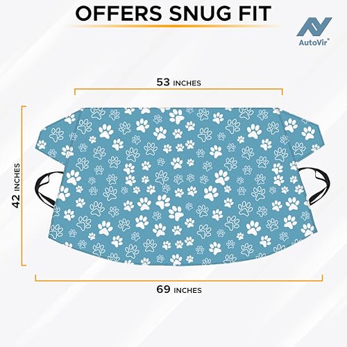 Image of Autovir Car Windshield Cover for Ice and Snow | Oxford Fabric Windshield Cover Snow Car Cover |Water, Heat & Sag-Proof Car Windshield Snow Cover |Winter Windshield Covers