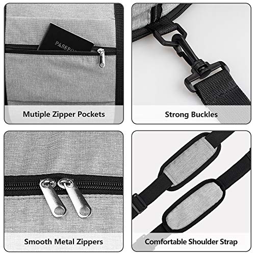 Gym Duffle Bag, with Shoe Compartment and Wet Pocket for Women Swim Sports Travel Gym Bag, 19.3 inch (Grey)