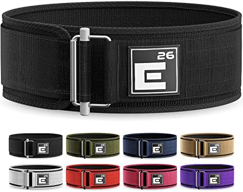 Self-Locking Weight Lifting Belt - Premium Weightlifting Belt for Serious Functional Fitness, Power Lifting, and Olympic Lifting Athletes (26" - 30", Around Navel, Small, Black)