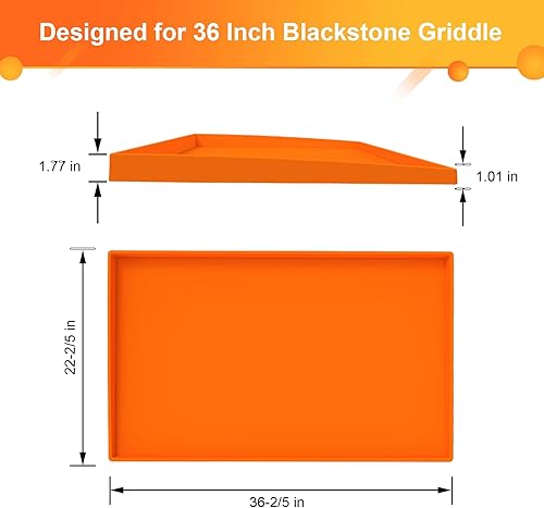 Miniatura 3 de Alfombrilla de silicona de 36 pulgadas para Blackstone, cubierta protectora de silicona de borde completo mejorada de 36 pulgadas, cubierta