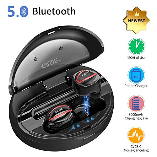 Auriculares Inalambricos Bluetooth 5.0 TWS,Auriculares Bluetooth Deportivos 90Horas Hi-Fi,Mini Twins In-Ear Auricular...
