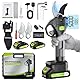 Akku Elektrische Gartenschere, 21V Professionelle Akku Astschere mit 2 x 2.0Ah Batterien, Bürstenloser Motor, LCD Display Bildschirm, Elektrische Astschere für Garten Obstgärten