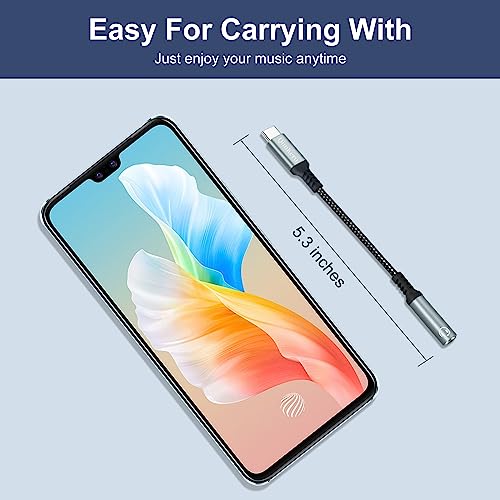 QimKero USB Type C to 3.5mm Female Headphone Jack Adapter, (2 Pack) USB C to Aux Audio Dongle Cable Cord Compatible for iPhone 16 Pro Max/15/15 Pro/15 Plus/15 Pro Max, iPad Pro Samsung GalaxyS23/S22