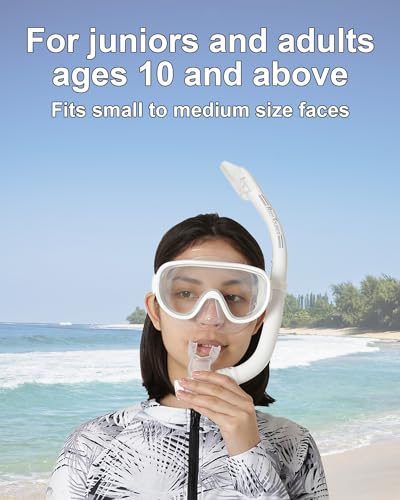 Reef Tourer Máscara Y Snorkel Para Adultos Con Lente De Vidrio Templado Panorámico, Modelo RC0105 W miniatura 2