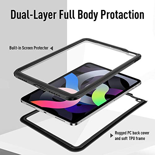 Ipad Air 4/5 Waterproof Case 2020/2022, Ipad Air 4Th Gen/5Th Gen 10.9 Inch Underwater Protective Dustproof Shockproof Case Cover With 360 Full-Body Protection,With Lanyard And Kickstand #TOP1