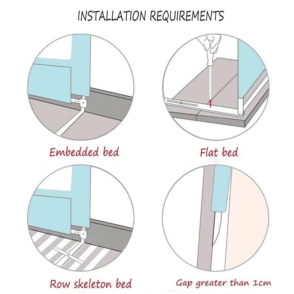 Parque Infantil para Bebés Barandilla De Seguridad Barandilla para Cama Protector De Cama Plegable Barrera Protectora Deflectora Anticaída Ajustable En Altura para Niños Pequeños/Bebé Recién