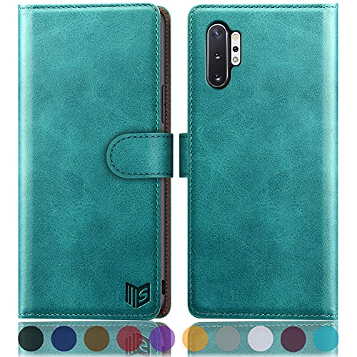 Étui portefeuille pour Samsung Galaxy Note 10 Pro SUANPOT bleu vert