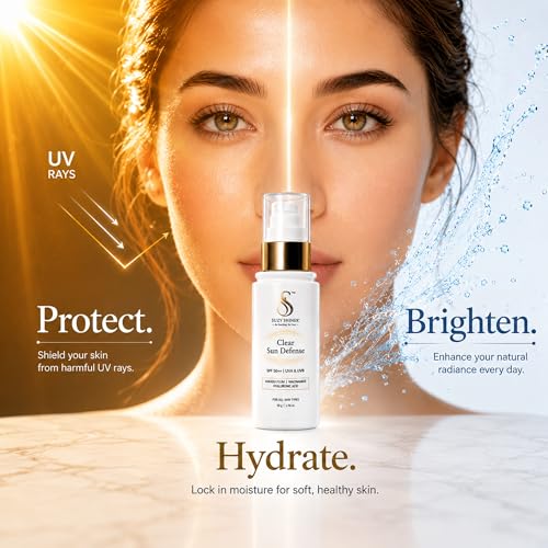Image of Clear Sun Defense SPF 50++ Sunscreen | Broad Spectrum UVA & UVB Protection | Kakadu Plum, Niacinamide & Hyaluronic Acid | Lightweight, Non-Greasy & No White Cast | 50g