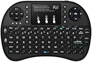Rii i8 2.4G Mini Wireless Keyboard with Touchpad&QWERTY Keyboard, Portable Wireless Keyboard with USB Receiver Remote Control for laptop/PC/Tablets/ Windows/Mac/TV/Xbox/PS3/Raspberry Pi .Black
