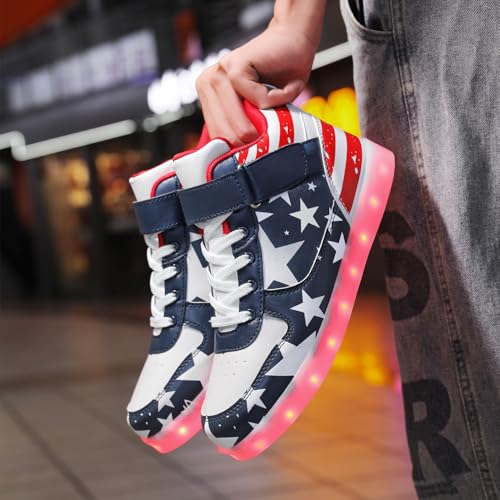Image of YuanRoad Unisex LED Light Up Shoes with USB Charging Glowing Luminous LED Sneakers