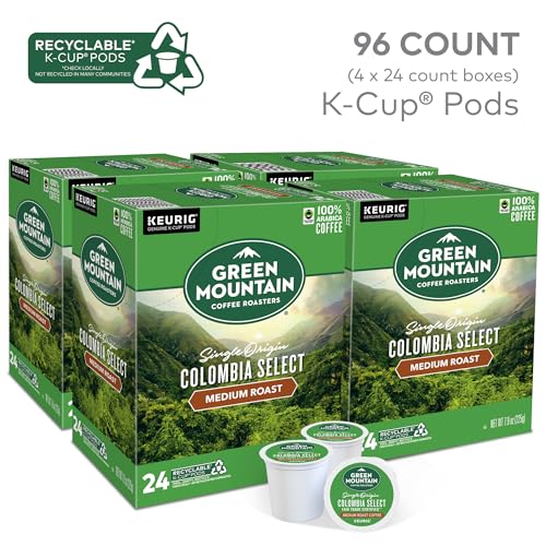 Green Mountain Coffee Roasters Colombia Select Coffee, Keurig Single-Serve K-Cup Pods, Medium Roast Coffee, 96 Count