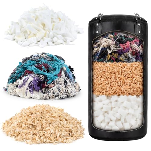 Threehoney Punching Bag Biodegradable Filler Boxing Bean Bag Filler Refill Shredded Textile Scraps Stuffing for Muay Thai Adults and More(Mixture 8 lb)