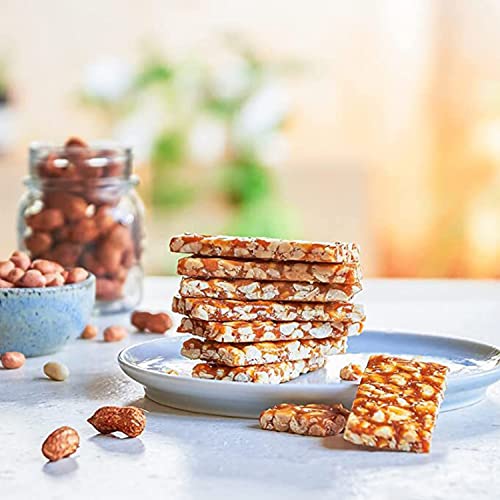 Image of Paper Boat Chikki, Peanut Bar, No Added Preservatives and Colours | Gajak | Sweets | Made with Jaggery | Gazak (Pack of 60, 25 grams Each)