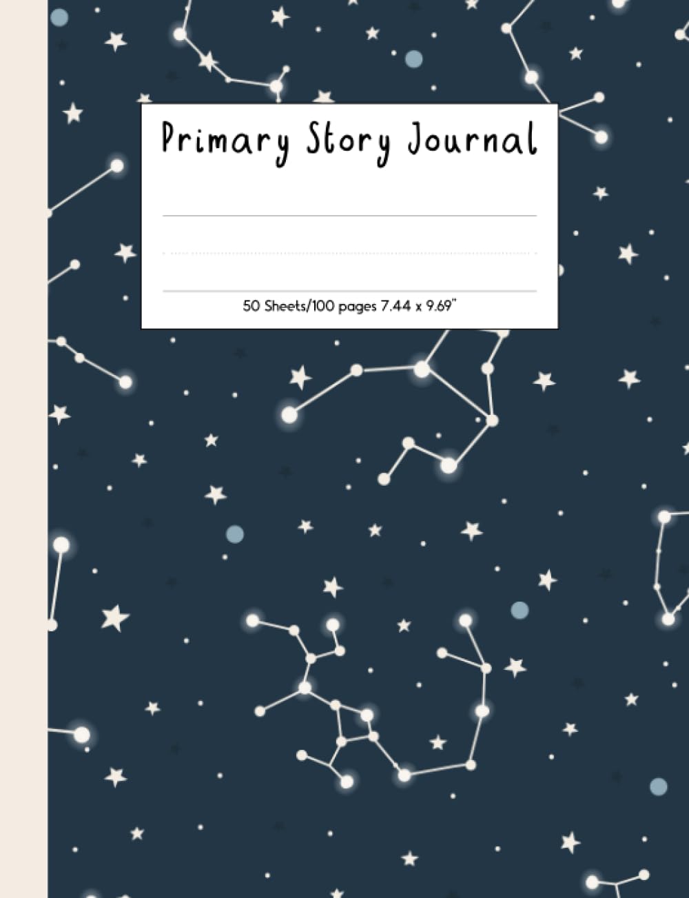 Primary Story Journal: Kids Writing Notebook with Drawing Area, Blue Constellations