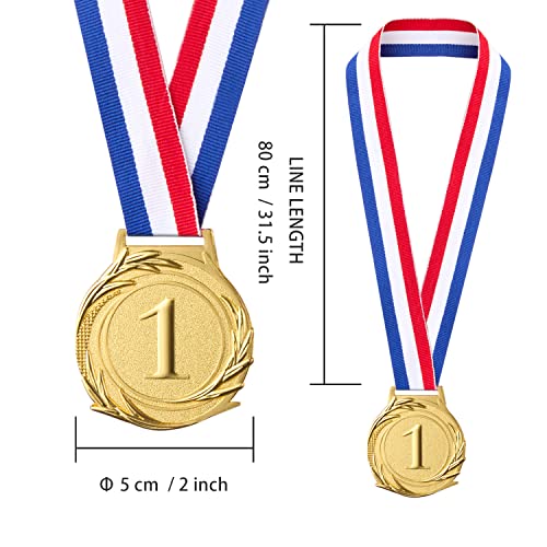 Abaokai 12 Pieces Gold Silver Bronze Award Medals,Olympic Style Metal Medals For Competitions, Party Trophy, 2 Inches #TOP1