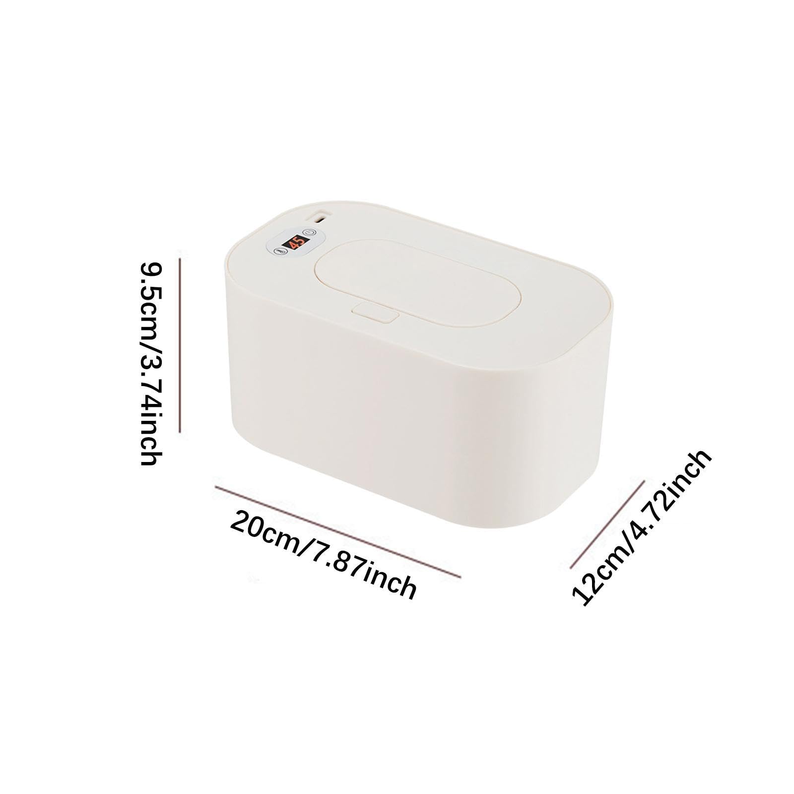 Chauffe-lingettes Portable à Chauffage Rapide et Chargement USB avec Contrôle Intelligent de La Température et Distributeur de Lingettes Humides pour, Écran White Tem