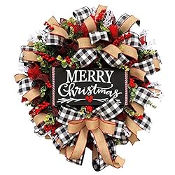 Wrth Christmas Buffalo Check Wreath Christmas Holiday Festival Window Wall